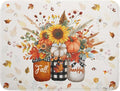 Autumn Pumpkin Dish Drying Mat 18x24 Inch Sunflower Flower Vase Washable by Giwawa
