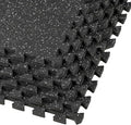 Xspec 1/2" Thick 48 sq ft (12 Tiles) Interlocking Rubber Top EVA Foam Exercise Mat | Home Gym Mats Workout Flooring Tiles for Gyms, Fitness Rooms | Durable Grip Protective Flooring, Black/Grey