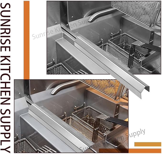 (Pack of 2) Sunrise Kitchen Supply Heavy Duty 20 GaugeStainless Steel Deep Fryer Joining Strip/Connector (23"L x 1 1/2"W)