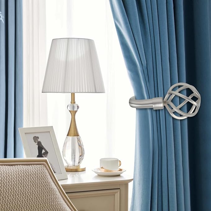HIKMLK Curtain Holdbacks 2pcs, Solid Cast Iron Heavy Duty Curtain Tiebacks - Image 4