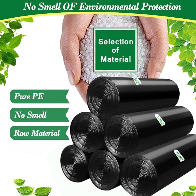 Hommaly 2.6 Gallon 200 pcs Small Black Trash Bags, Strong 2.5 Gallon Garbage - Image 5