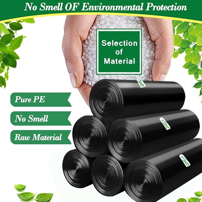 Hommaly 2 Gallon 200 pcs Small Black Trash Bags, Strong 1.8 Gallon Garbage Bags - Image 5