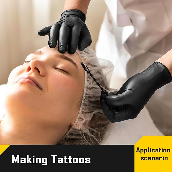 COOLJOB 5 Mil Black Disposable Nitrile Gloves - Image 5