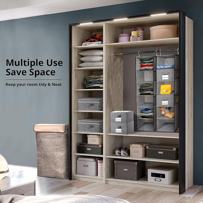 2 Pack 6 Shelves Hanging Closet Organizer - Image 4