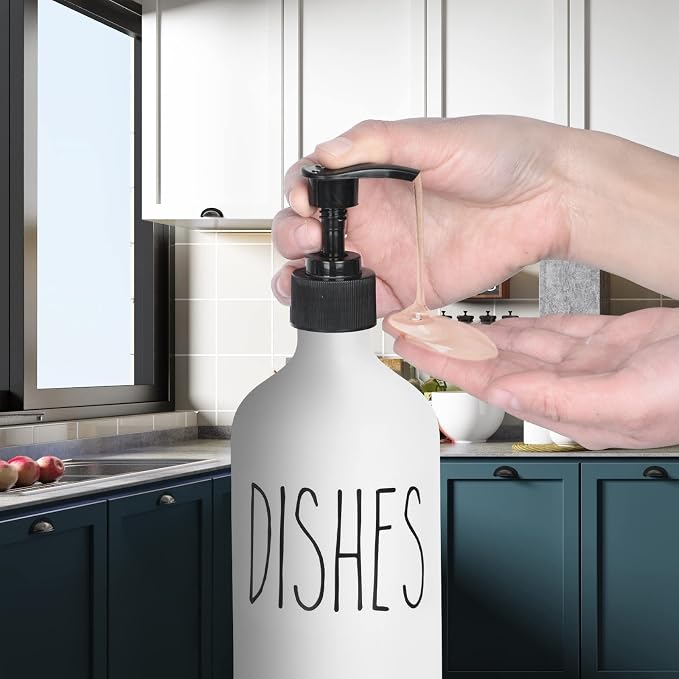 Dish Soap Dispenser 500ml Large Plastic Soap Dispenser Refillable Pump Liquid - Image 5