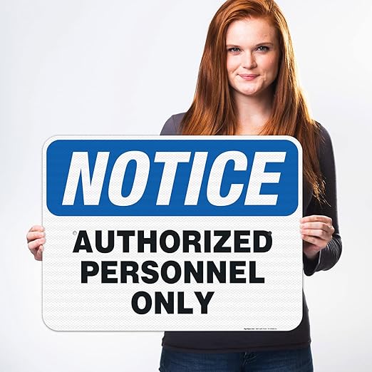 Authorized Personnel Only Sign, 18x24 Inches, 3M EGP Reflective .080 Aluminum, Fade Resistant, Easy Mounting, Indoor/Outdoor Use, Made in USA