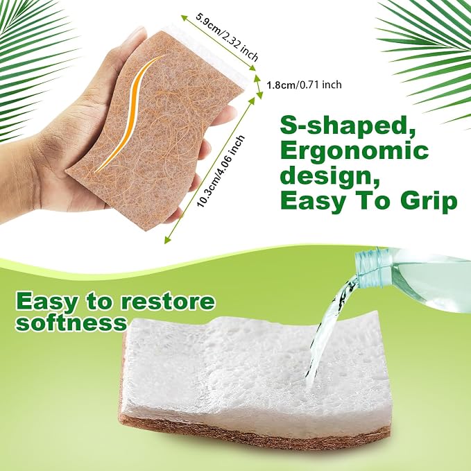 HOMEXCEL Kitchen Dish Sponges, 24 PK Non Scratch Natural Sponge - Image 5