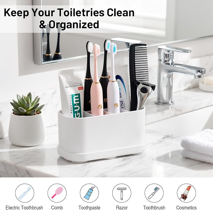 Luxspire Toothbrush Holders for Bathrooms, 5 Slots, Toothbrush Holder - Image 5