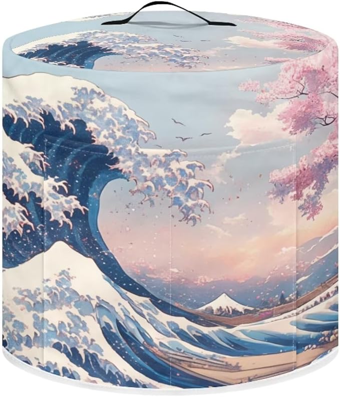 Starry Night Air Fryer Cover Dust Cover Compatible with 3 Quart Instant Pot, Dust Protection Insulated Kitchen Appliance Cover with Top Handle & Pockets for Home Decoration