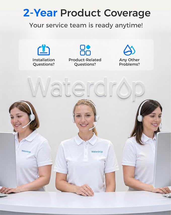Waterdrop G2FCT-Gold Reverse Osmosis Water Filter Faucet, Brushed Gold | Water - Image 8