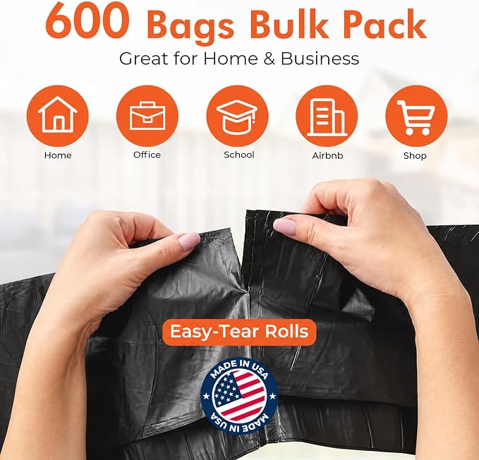 Delxo 55-60 Gallon Trash Bags, 40×54'' Large Black Garbage Bags | - Image 6