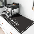 CooRug Fashion Coffee Mat, Dish Drying Mat 17" x 32" Black | Hide Stain by CooRug