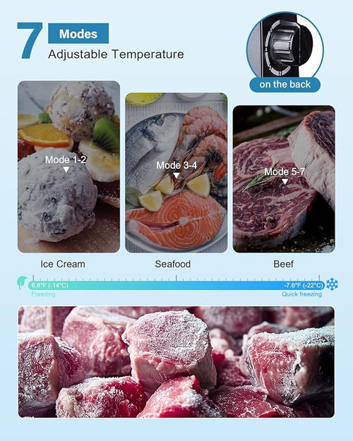 1.1 Cu.ft Mini Freezer - Compact Upright Freezer with 7 Adjustable Thermostat, Removable Shelf, Reversible Single Door, 360°Uniform Cooling Small freezer for Home Office Apartment Dorm, Black