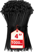 Zip Ties 4 inch, 1000 Pack Small Zip Ties, Self-Locking Nylon Cable Ties by HAVEMETD