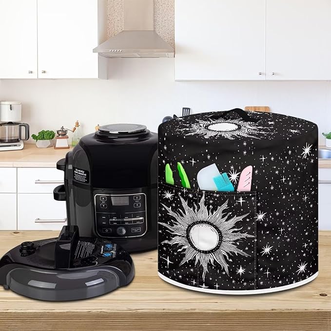Flashideas Gothic Sun Pressure Cooker Cover for Women Dust-proof Cover for Rice Cooker Air Fryer Kitchen Appliance Covers with Top Handle and Pocket Home Kitchen Decor Gifts for Friends