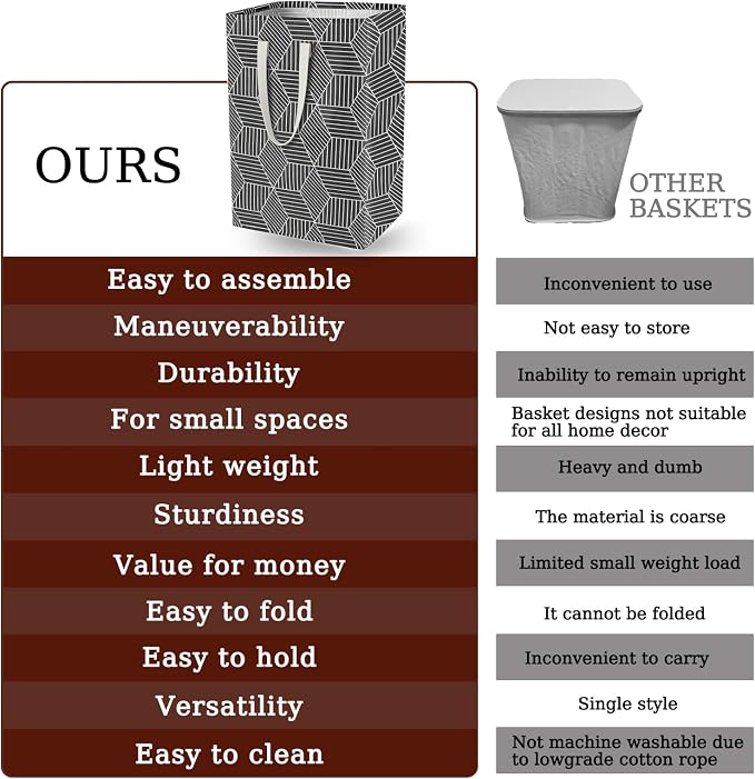 Waterproof Laundry Hamper Collapsible Laundry Basket Leather Handle Laundry Bag - Image 4