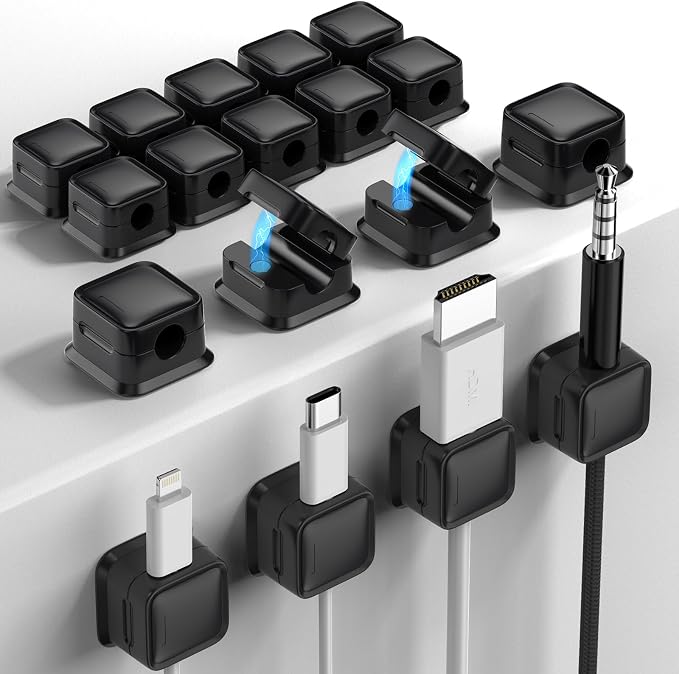 18 Pack Cord Organizer, Magnetic Cable Clips, Under Desk Management, Strong by Costop
