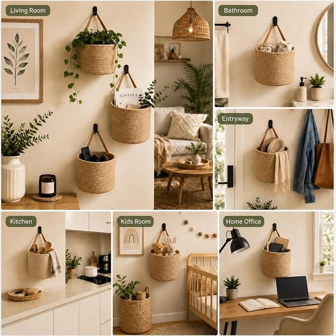 Honeydak 3 Hanging Baskets, Cotton Rope - Image 6