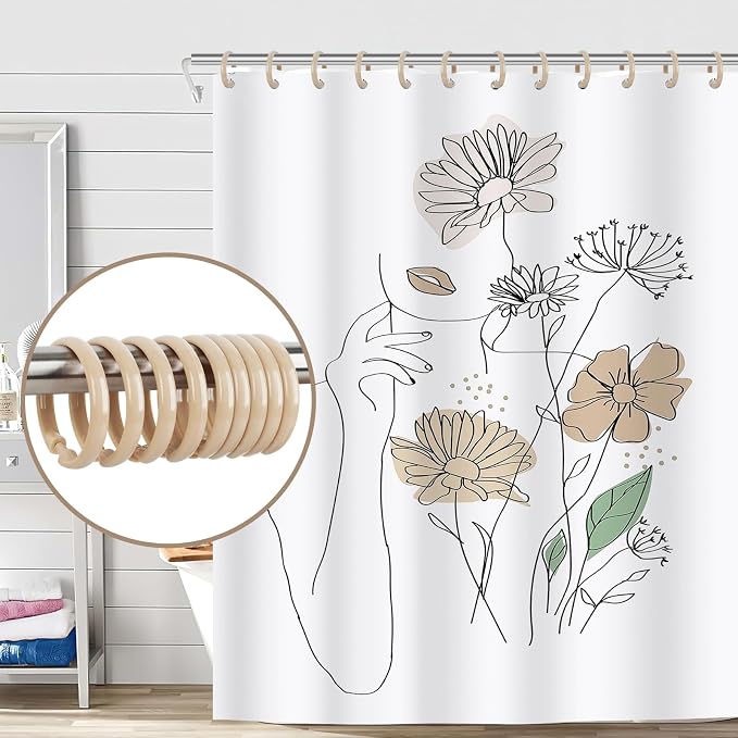 Beige Shower Curtain Hooks - Image 6