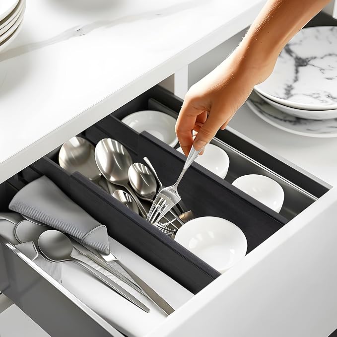Utoplike Dresser Drawer Dividers, Spring Loaded, Works in Kitchen, Fit 14"-16" - Image 4