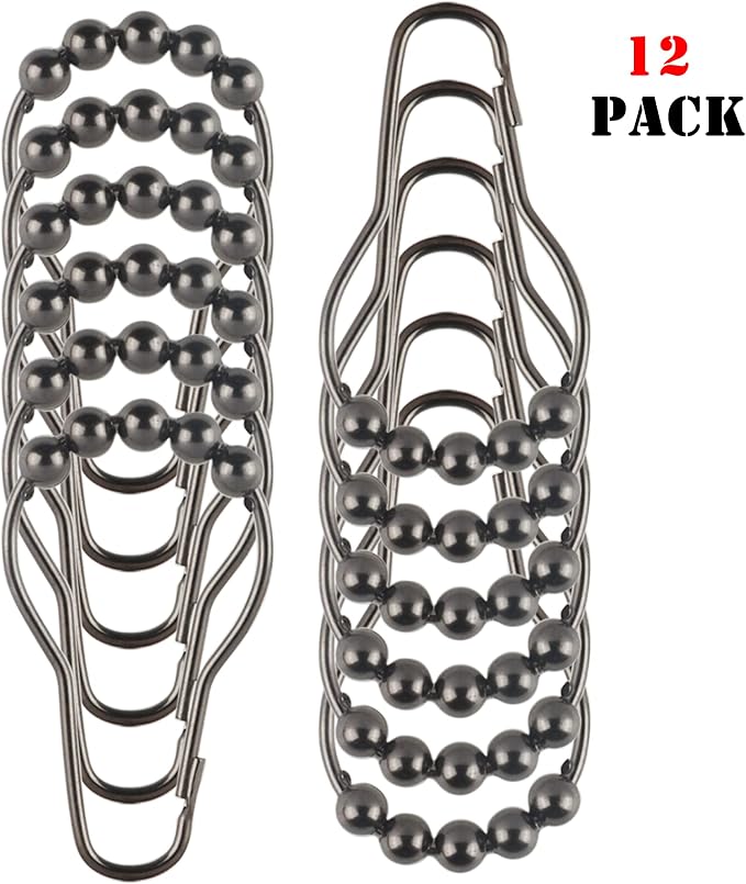 Shower Curtain Hooks Rings, Rustproof Metal Shower Curtain Rings - Image 7