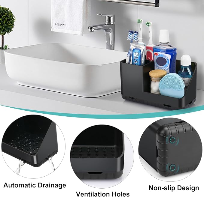 Toothbrush Holders for Bathroom Counter Organizer and Storage | Easy To Clean - Image 5