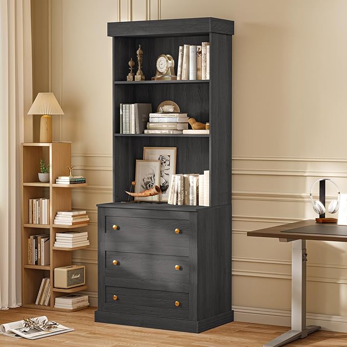 71" Tall Farmhouse Kitchen Pantry, Large Storage Cabinet with Drawers, Freestanding Coffee Bar Hutch with Microwave Stand, Adjustable Shelves for Kitchen, Living Room, Black