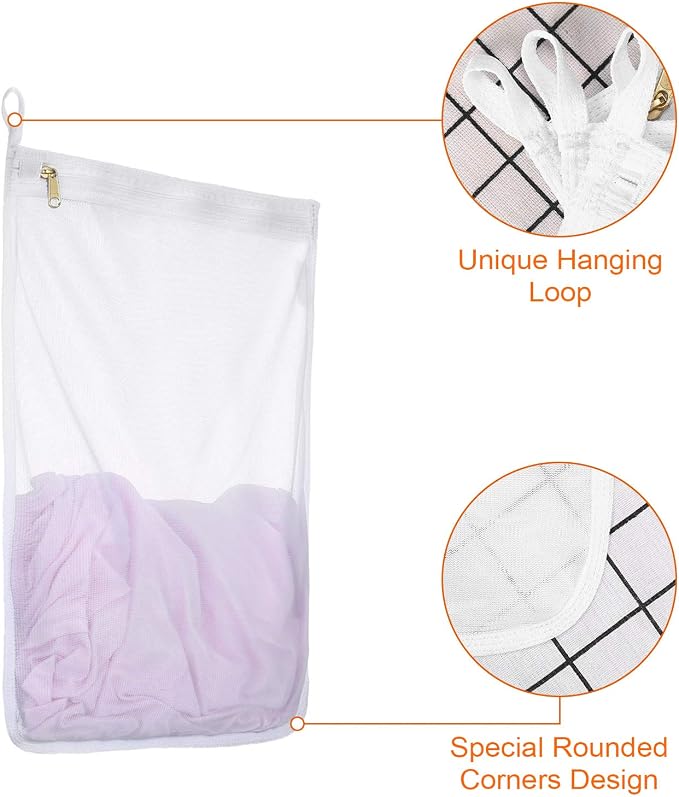 Fine Mesh Laundry Bags for Delicates, 3 Pack Reusable Wash Bags - Image 6