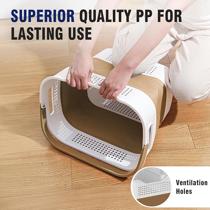 TECHMILLY Collapsible Plastic Laundry Basket Hamper - Image 5