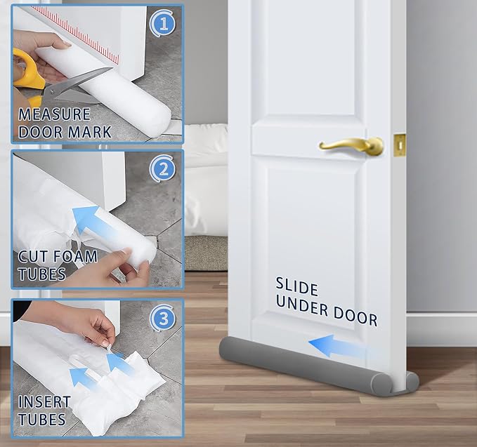 MAXTID Door Draft Stopper for Bottom of Door Weather Stripping Seal 36"Grey | - Image 7