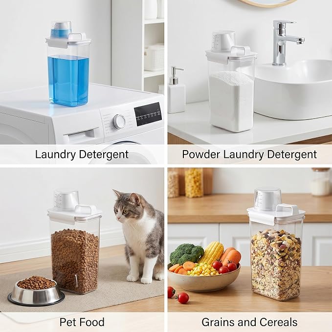4 Pack 77.8 oz Laundry Detergent Dispenser, Large Capacity PET Plastic Liquid - Image 5