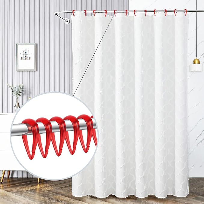 Top-spring Red Shower Curtain Hooks 12Pcs Drop Shaped Hooks - Image 7