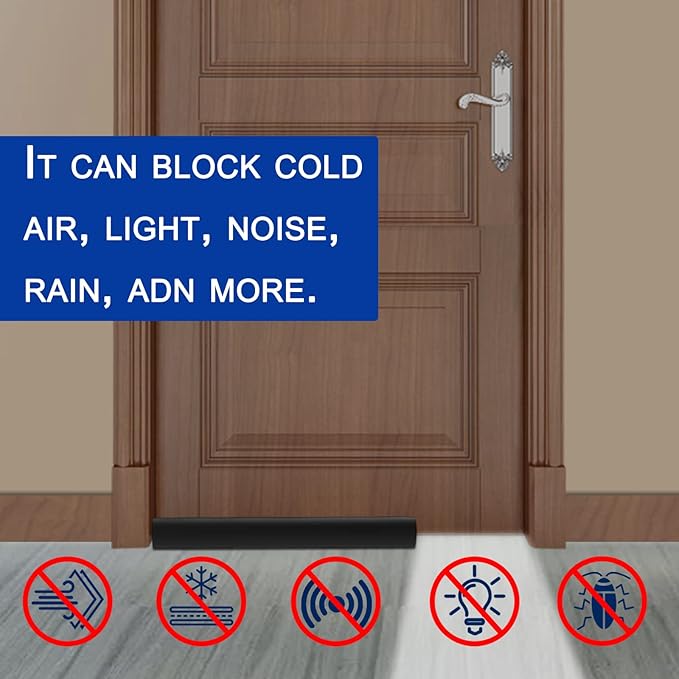 32" Adjustable Under Door Draft Stopper Blocks Air, Dust & Noise | 32-inch - Image 3