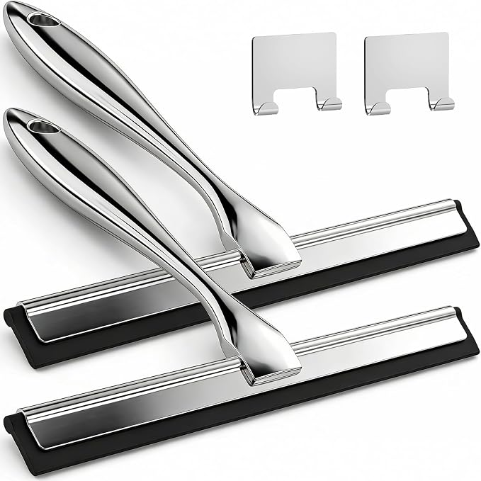 2pcs Shower Squeegee for Glass Doors by ALFLOD
