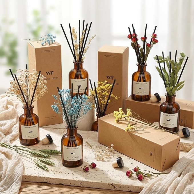 Flower Reed Diffuser Set Ocean Mist & Sea Salt Scent - Image 7