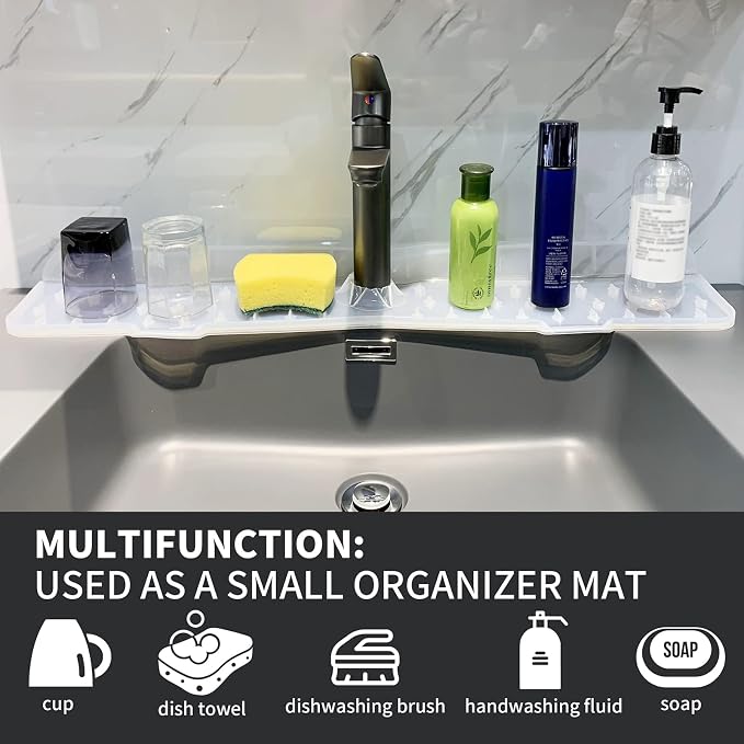 Gosmol Kitchen Faucet Sink Splash Guard Silicone Faucet Mat Clear XXL 30 In | - Image 8