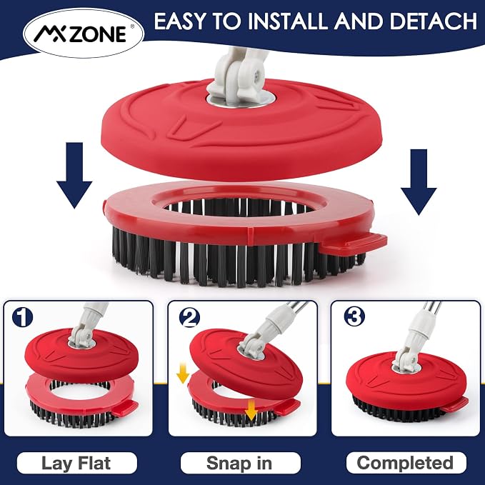 Round Spin Mop Scrub Brush Head - Image 7