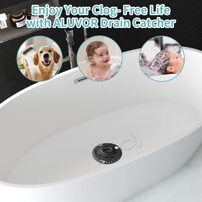 Aluvor Bathtub Drain Hair Catcher, Silicone Tub Hair Catcher Drain Protector | - Image 4