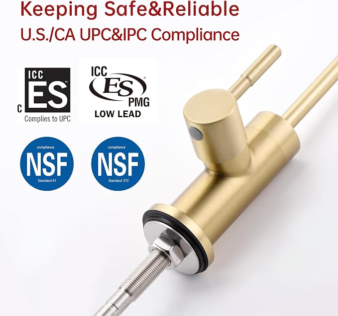 SUMERAIN Kitchen Water Filter Faucet NSF Certification 100% Lead-Free | Brushed - Image 4