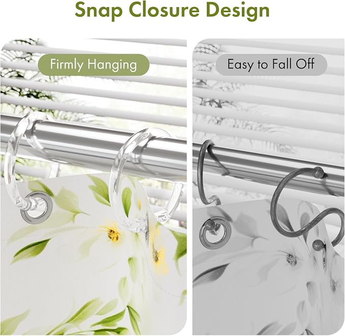 Amazer Shower Curtain Rings, O Shape Shower Hooks - Image 4
