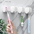4 Pcs Toothbrush Holders Wall Mounted, Single Slot Design, Shower Self Adhesive by LUWUIDEN