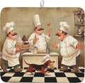 Fat Chef Dish Drying Mats for Kitchen Counter 16x18 Inch Buffalo Plaid Cooking by Kawani