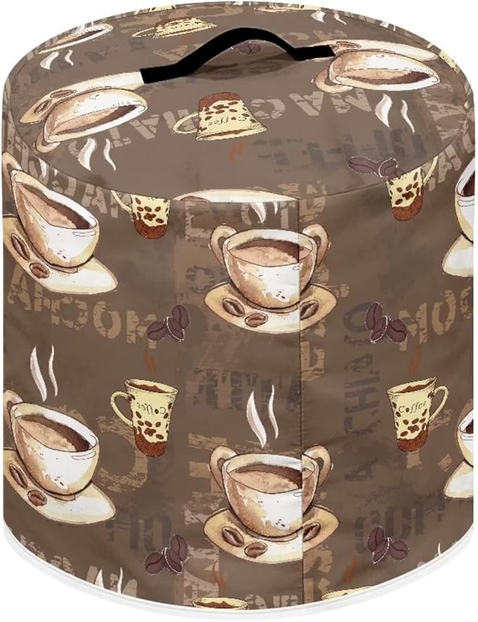 Flashideas Coffee Pressure Cooker Cover for Women Dust Protection Insulated Rice Cooker Cover Water Resistant Dust Cover with Pockets for Instant Pot 6 Quart Vintage Appliance Cover for Kitchen