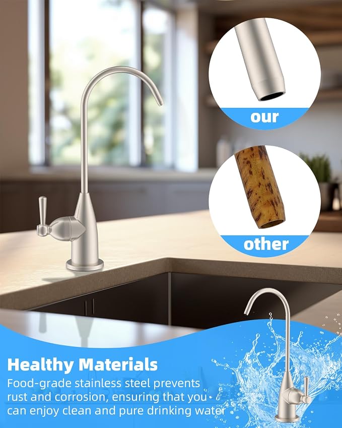 Hibbent Drinking Water Faucet for Bar and Kitchen Sink, Stainless Steel Reverse - Image 4