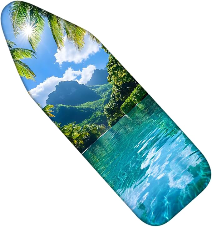 Nuxovilar Tropical Palm Cotton Ironing Board Cover 15x54 Fabric by Nuxovilar