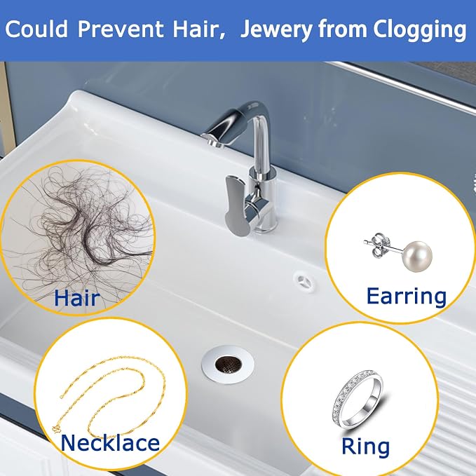 Bathroom Sink Drain Strainers for 1.1"-1.25" Depth Than 1.6" Drain Hole Catcher - Image 5