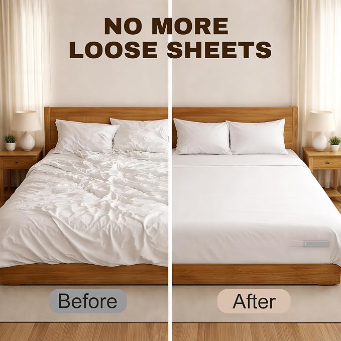 Bed Sheet Holders for Corners, Keep Sheets Firm & Tight, Heavy Duty Non-Slip - Image 3