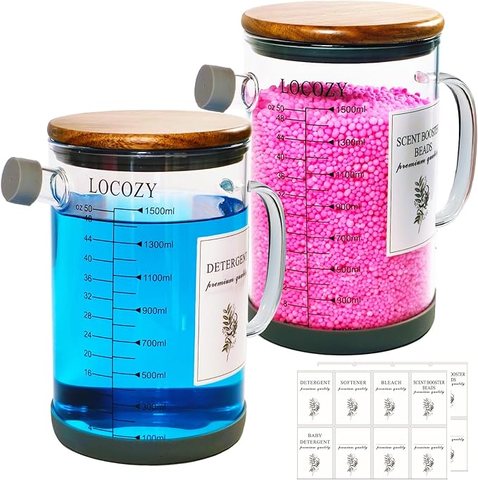 2-Pack 50oz Glass Laundry Detergent Dispenser by Unknown
