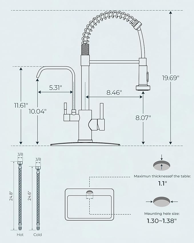 FORIOUS Black Kitchen Faucet - Image 5