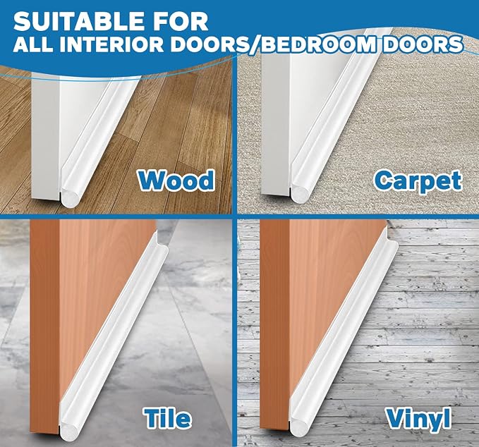 MAXTID Under Door Draft Stoppers 36 Inch White Door Draft Blocker Draft Stoppers - Image 6